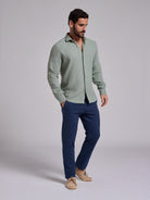 CAMISA LINHO VERDE MANGA COMPRIDA TAILORED FIT MARK BELLUCCI