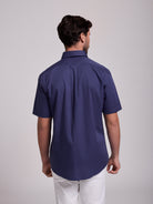 CAMISA ALGODÃO AZUL MANGA CURTA REGULAR FIT MR. BLUE