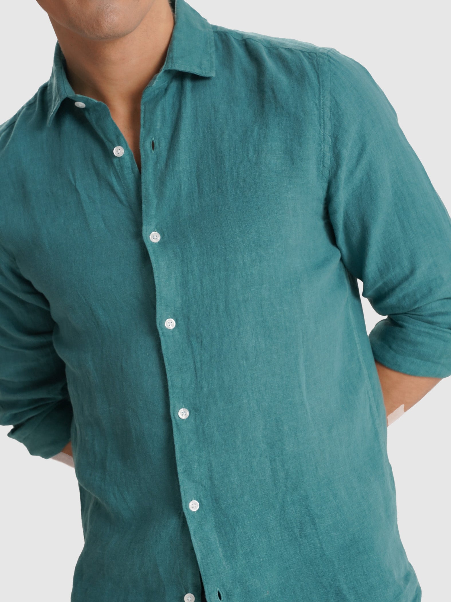CAMISA VERDE MANGA COMPRIDA TAILORED FIT MARK BELLUCCI