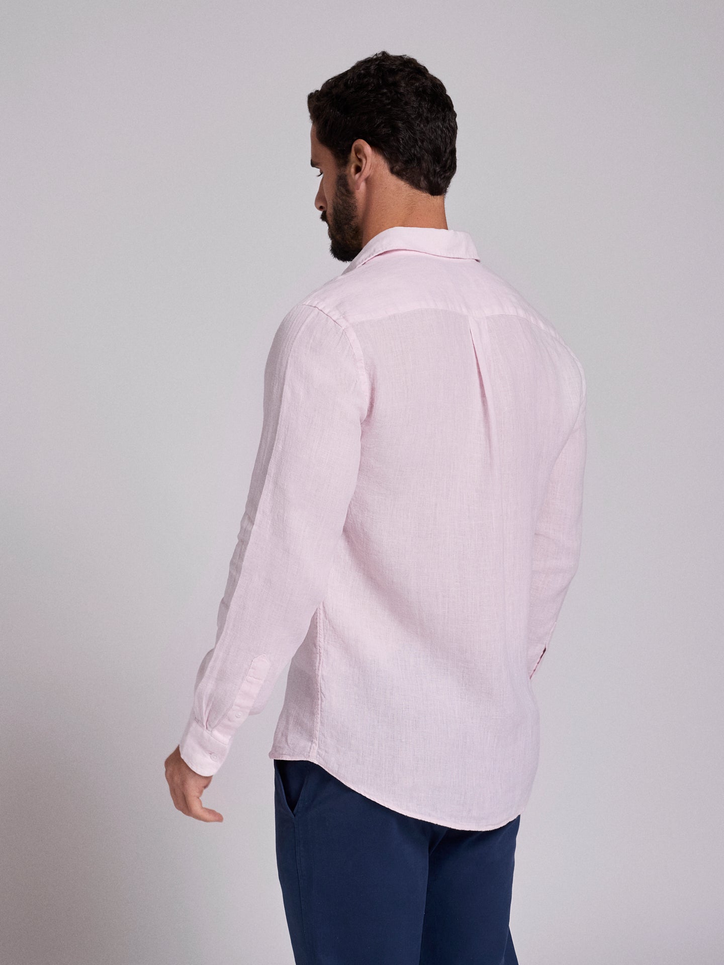 CAMISA LINHO ROSA MANGA COMPRIDA TAILORED FIT MARK BELLUCCI