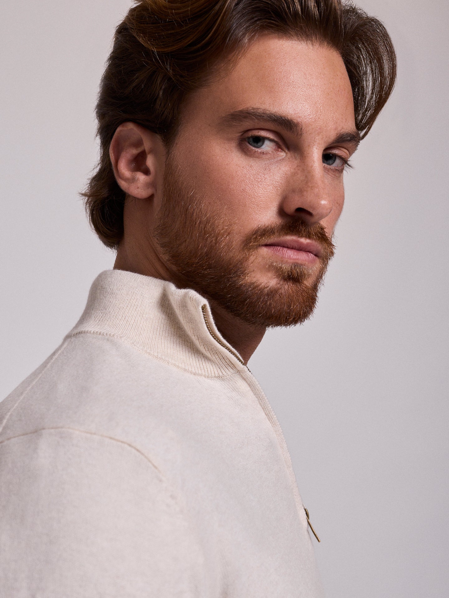 PULLOVER ALGODÃO BEGE MANGA COMPRIDA REGULAR FIT MR. BLUE