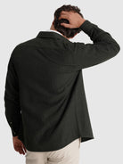 GREEN WOOL OVERSHIRT LONG SLEEVE REGULAR FIT MARK BELLUCCI