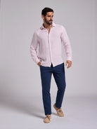 CAMISA LINHO ROSA MANGA COMPRIDA TAILORED FIT MARK BELLUCCI
