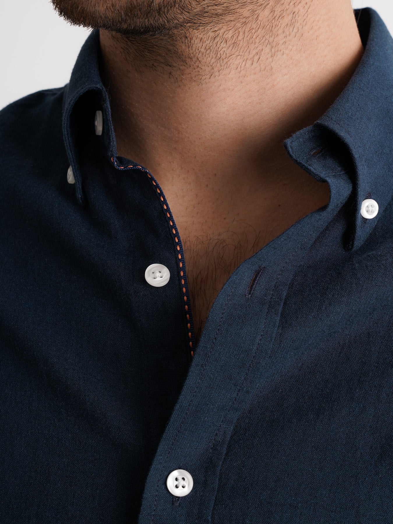 Camisa Regular Fit Linho Azul Mr. Blue