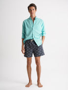 Camisa Regular Fit Linho Azul Mr. Blue