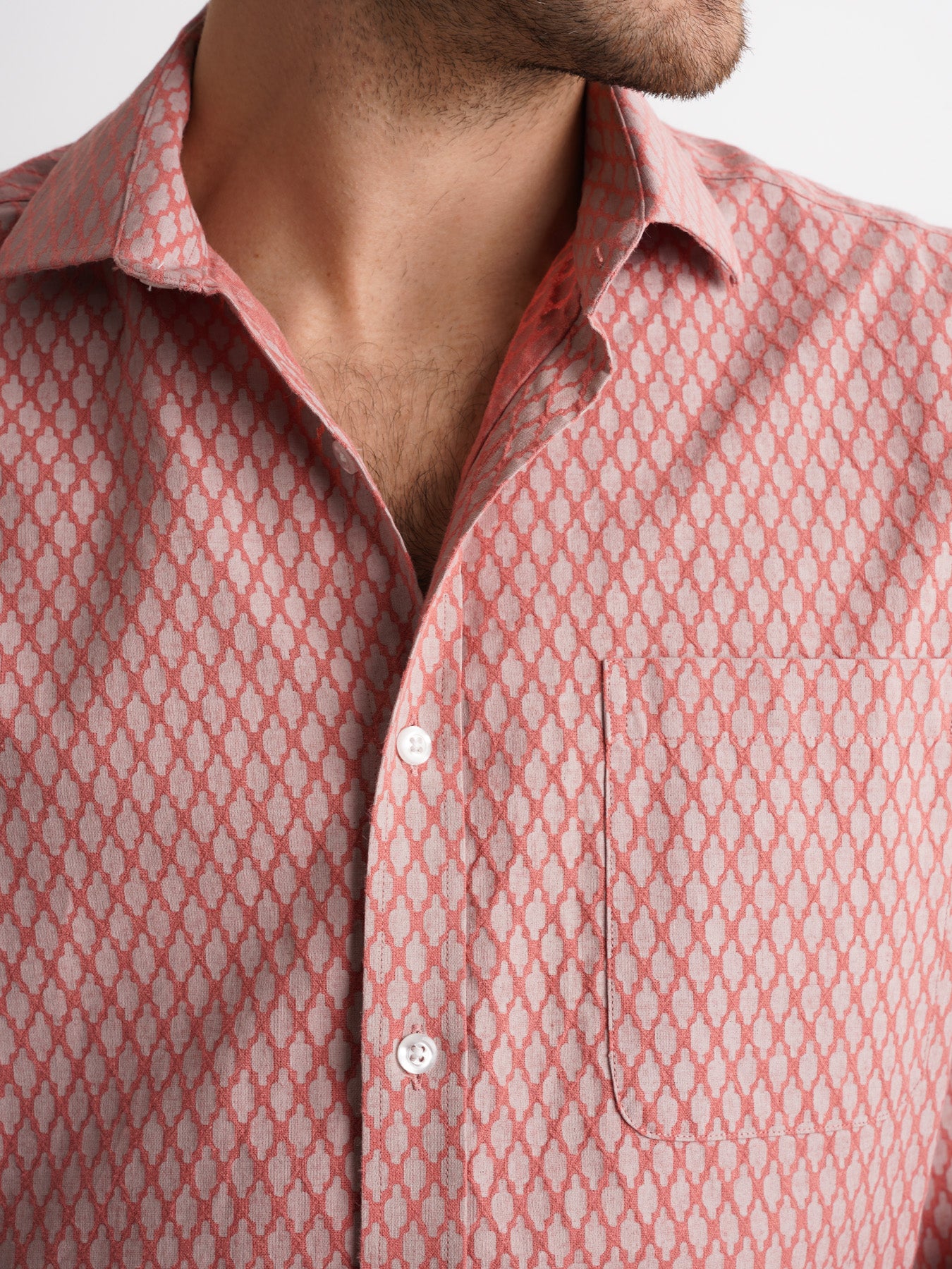 Camisa Regular Fit Linho Rosa Mr. Blue