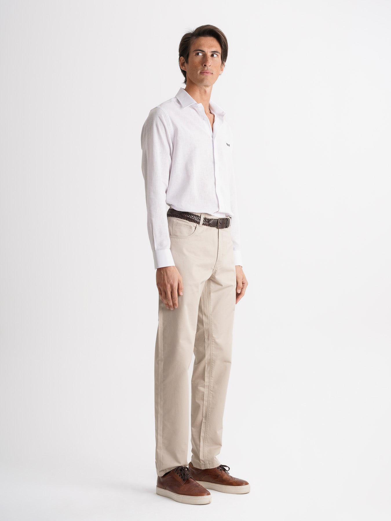 Calças Chinos Regular Fit Twill Beges Mr. Blue