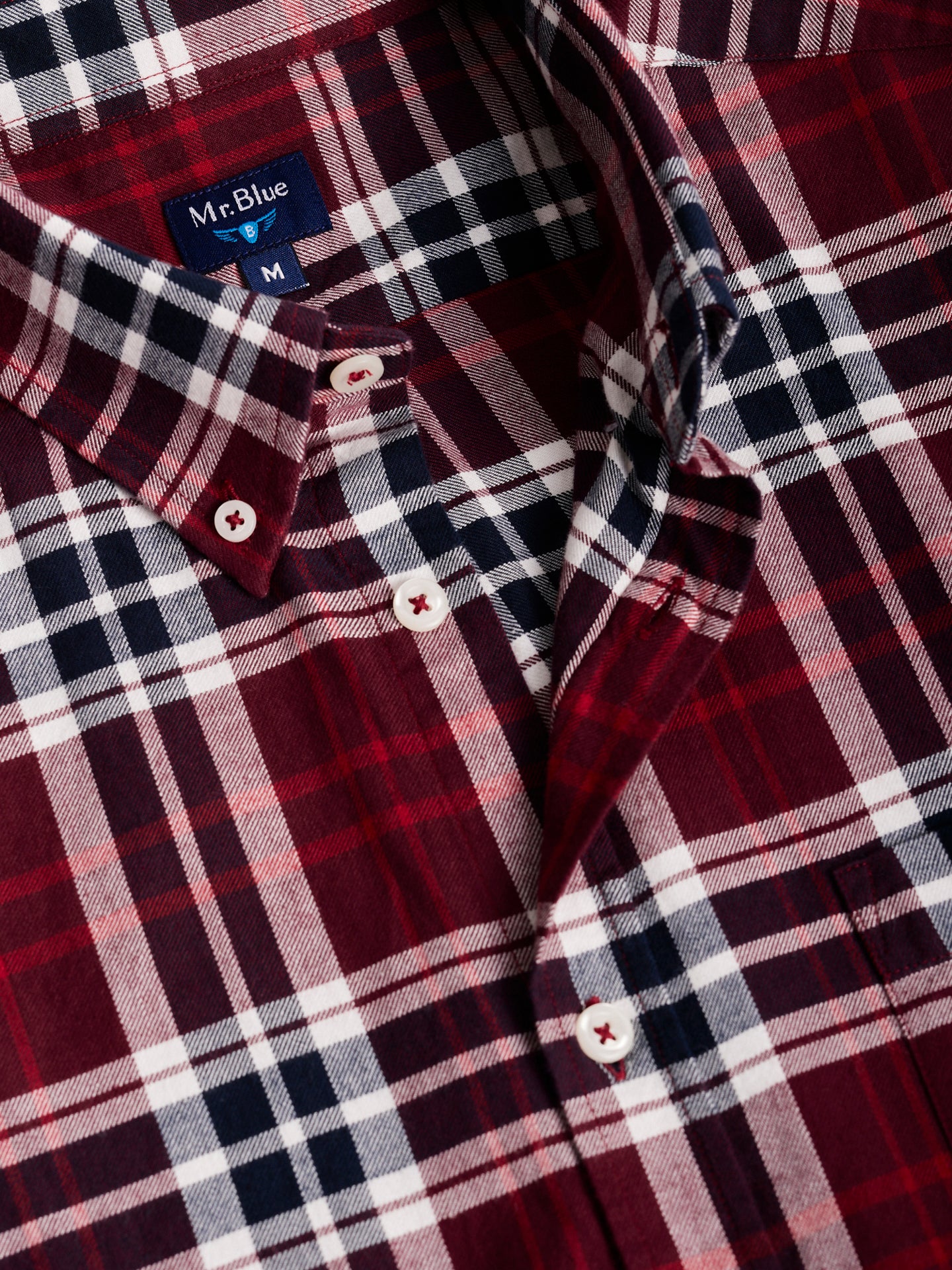 CAMISA FRANELA REGULAR ROJA CAMISA FRANELA REGULAR FIT MR. AZUL