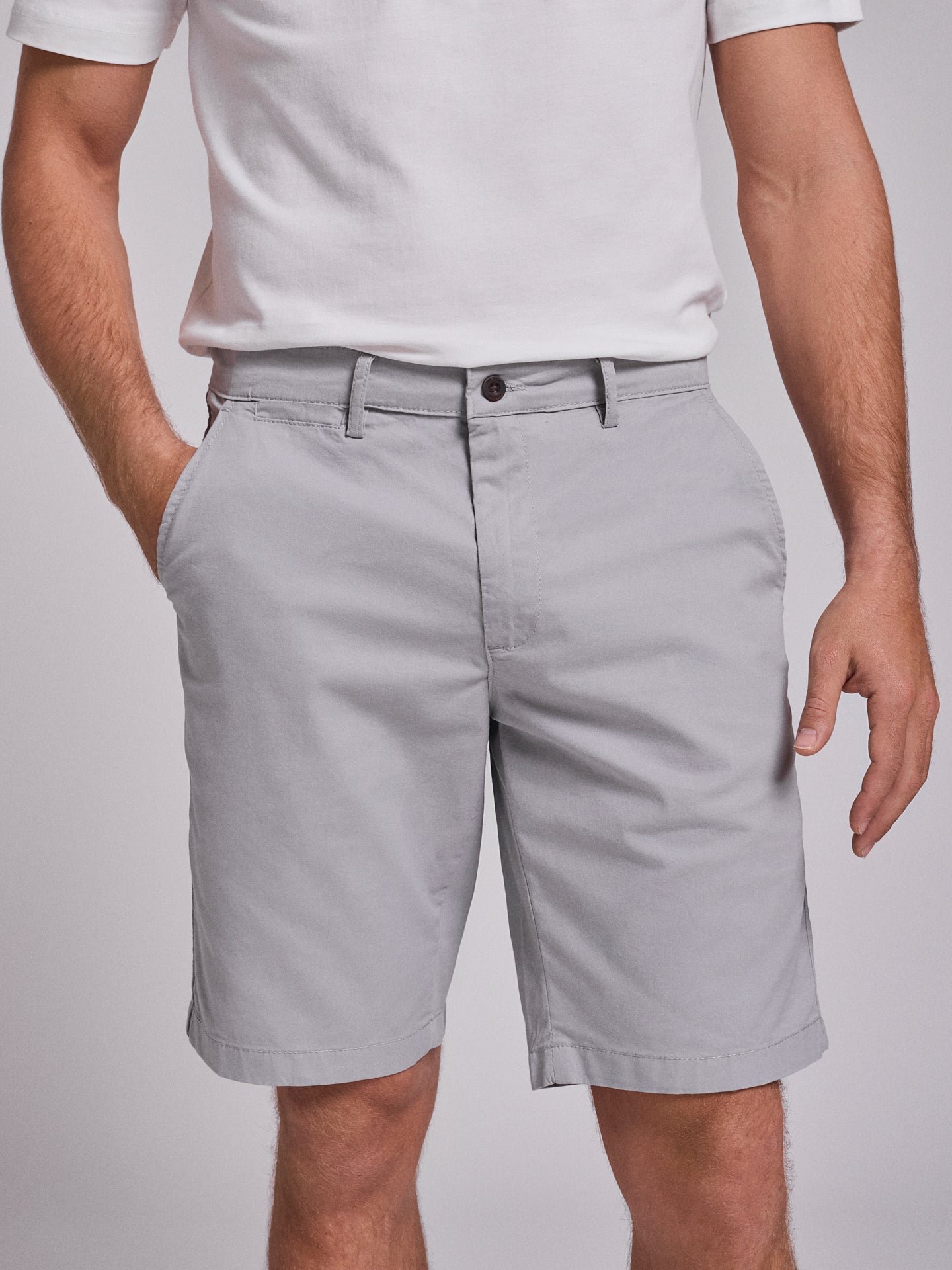Bermuda Algodão Cinzentos Regular Fit Mr. Blue