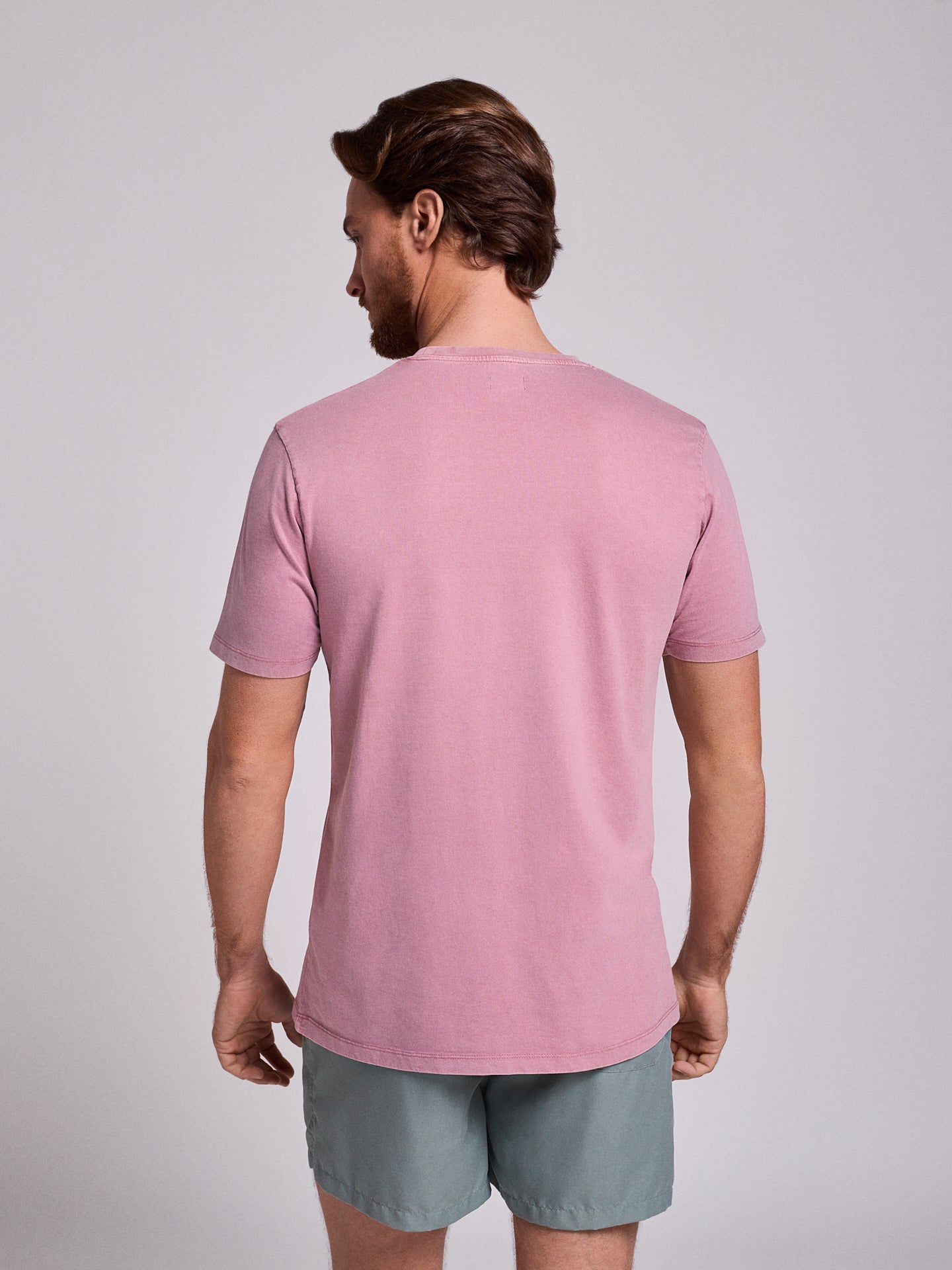 T-SHIRT ALGODÃO ROSA MANGA CURTA REGULAR FIT MR. BLUE