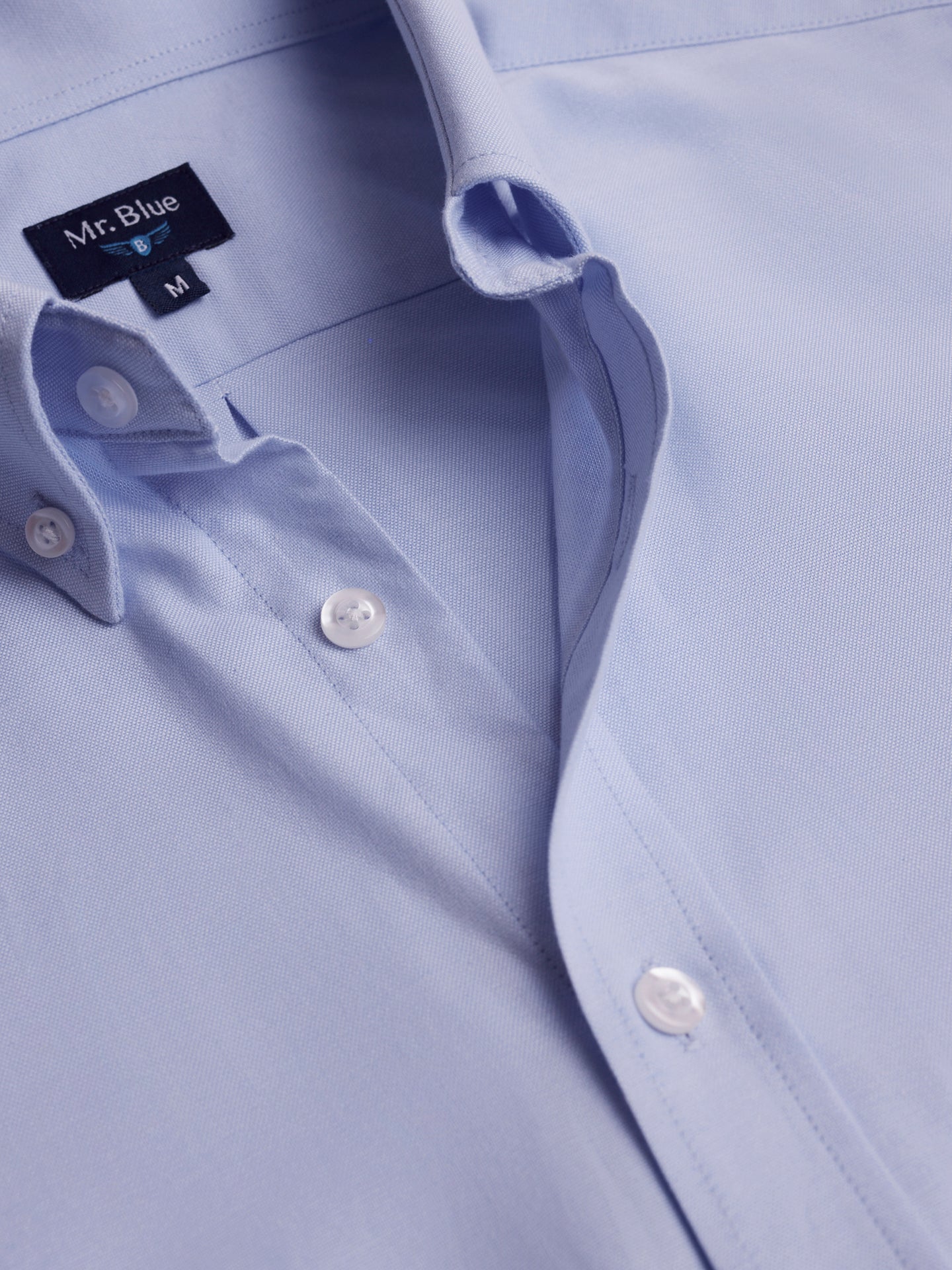 Camisa Algodão Azul Manga Comprida Regular Fit Mr. Blue