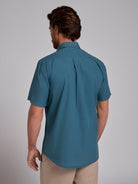 CAMISA ALGODÃO VERDE MANGA CURTA REGULAR FIT MR. BLUE
