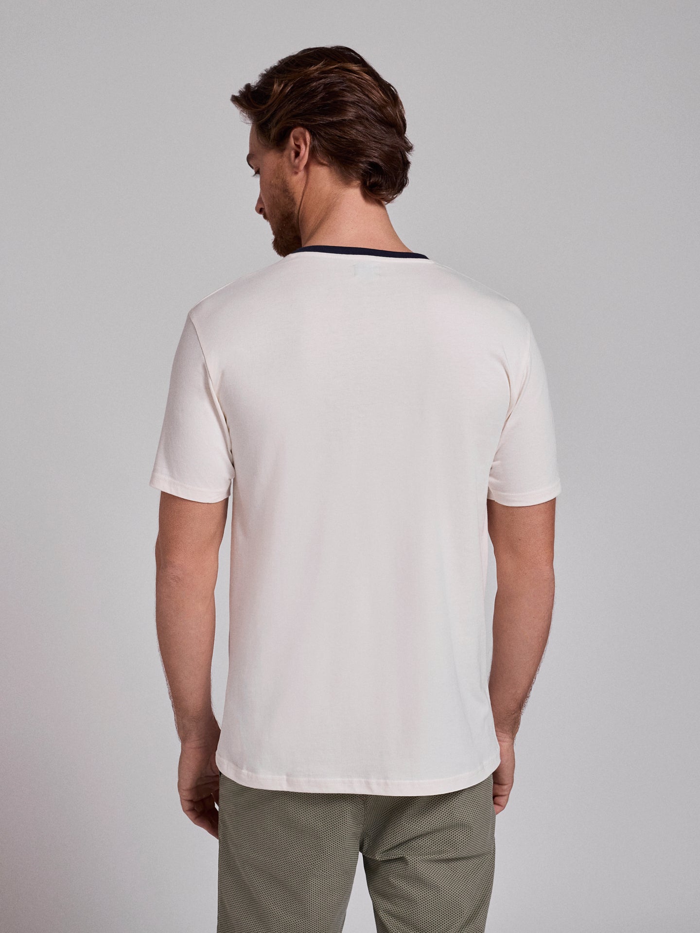 CAMISETA DE ALGODÓN BLANCA MANGA CORTA REGULAR FIT MR. AZUL