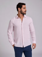 CAMISA LINHO ROSA MANGA COMPRIDA TAILORED FIT MARK BELLUCCI