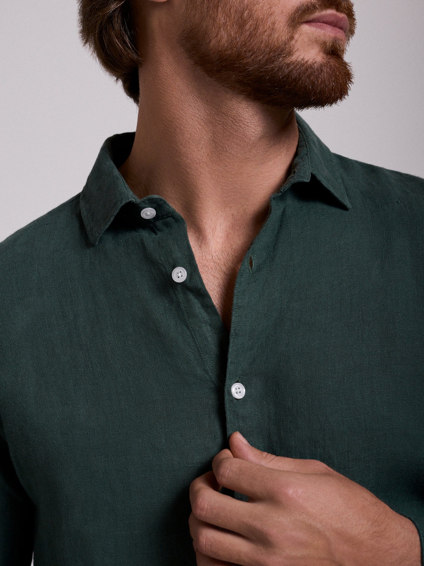 CAMISA LINHO VERDE MANGA COMPRIDA TAILORED FIT MARK BELLUCCI