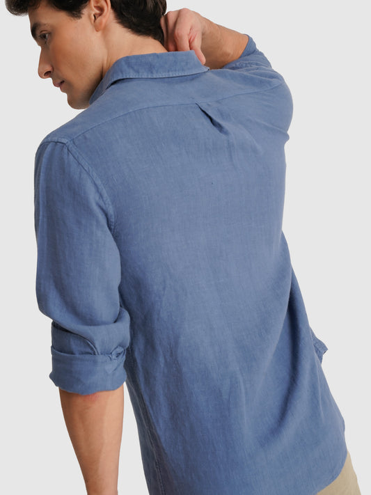BLUE LONG SLEEVE REGULAR FIT SHIRT MARK BELLUCCI