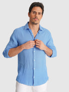 CAMISA AZUL MANGA COMPRIDA TAILORED FIT MARK BELLUCCI