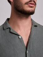 CAMISA LINHO VERDE MANGA CURTA REGULAR FIT MARK BELLUCCI