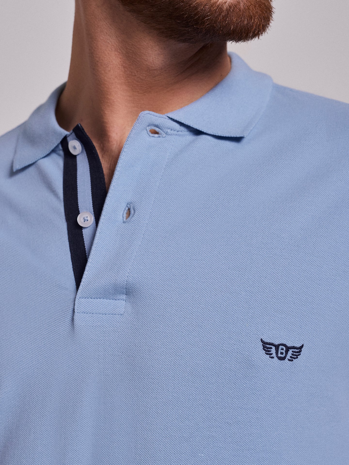 Polo Azul Manga Curta Regular Fit Mr. Blue