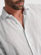 CAMISA LINHO AZUL MANGA COMPRIDA TAILORED FIT MARK BELLUCCI