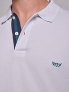 Polo Branco Manga Curta Regular Fit Mr. Blue