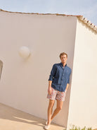 Camisa Regular Fit Linho Azul Mr. Blue