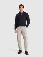 Pullover Caxemira Azul Manga Comprida Regular Fit Mr. Blue