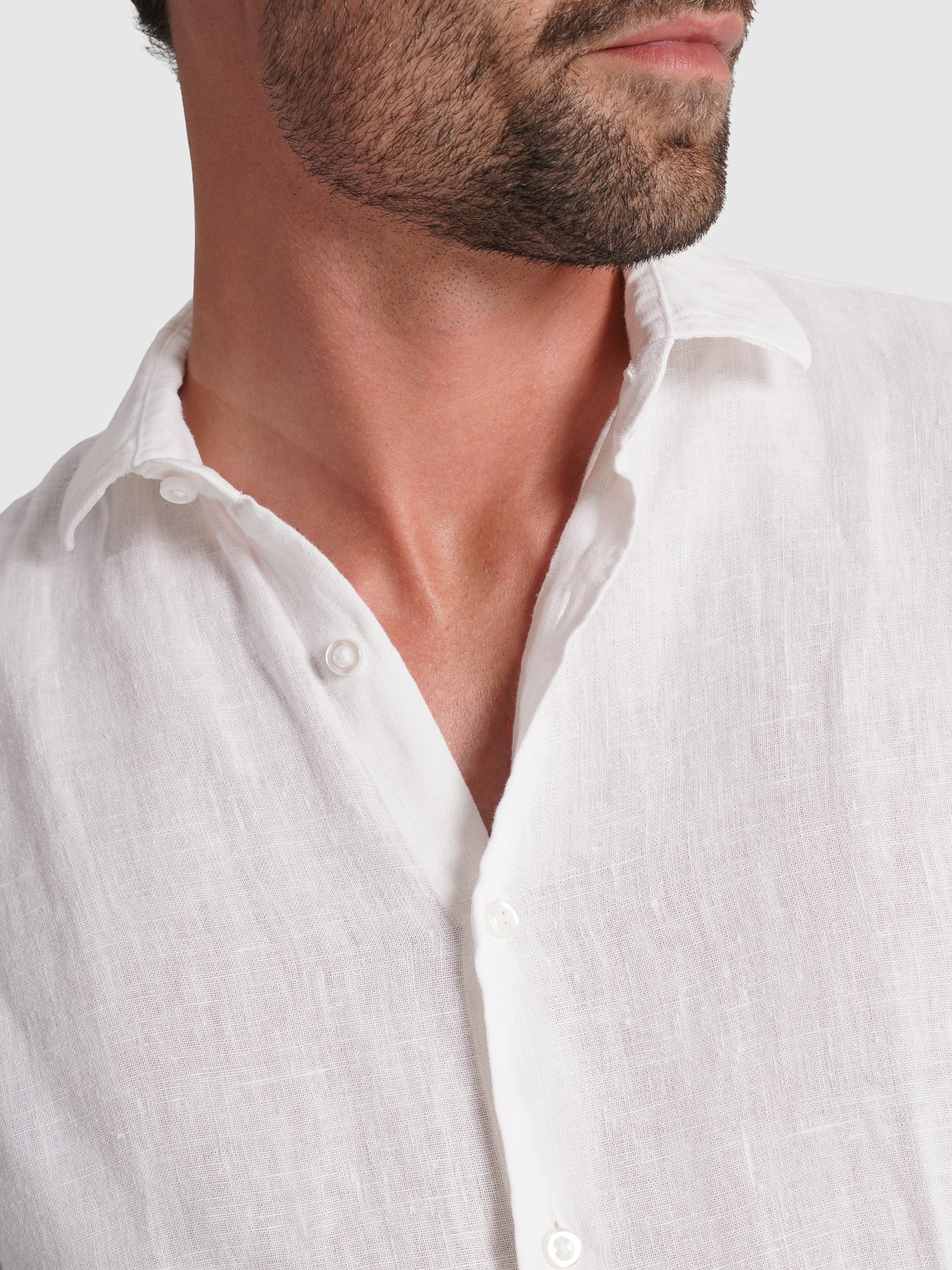 CAMISA LINHO BRANCA MANGA COMPRIDA TAILORED FIT MARK BELLUCCI