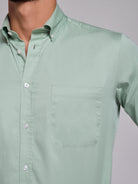 CAMISA ALGODÃO VERDE MANGA COMPRIDA REGULAR FIT MR. BLUE