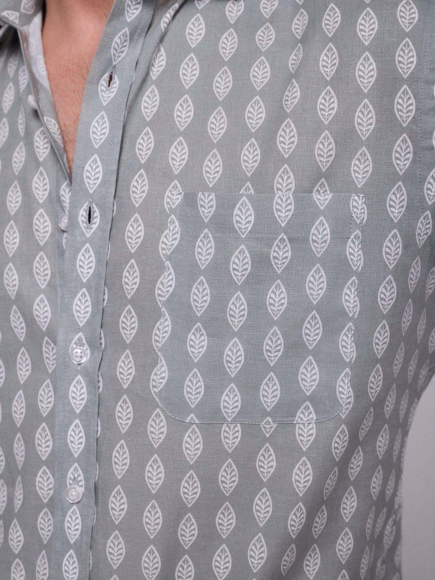 Camisa Linho Verde Manga Curta Regular Fit Mr. Blue