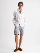Camisa Regular Fit Linho Branca Mr. Blue