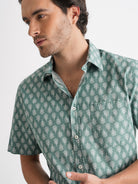 Camisa Regular Fit Popeline Verde Mr. Blue