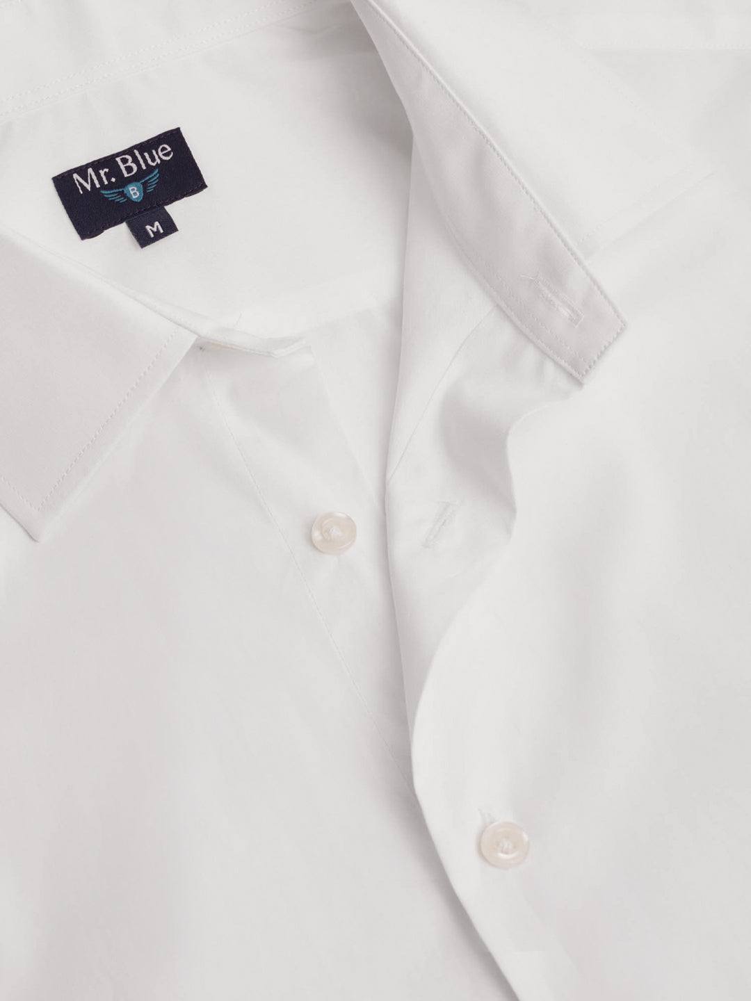 Camisa Slim Fit Popeline Branca Mr. Blue