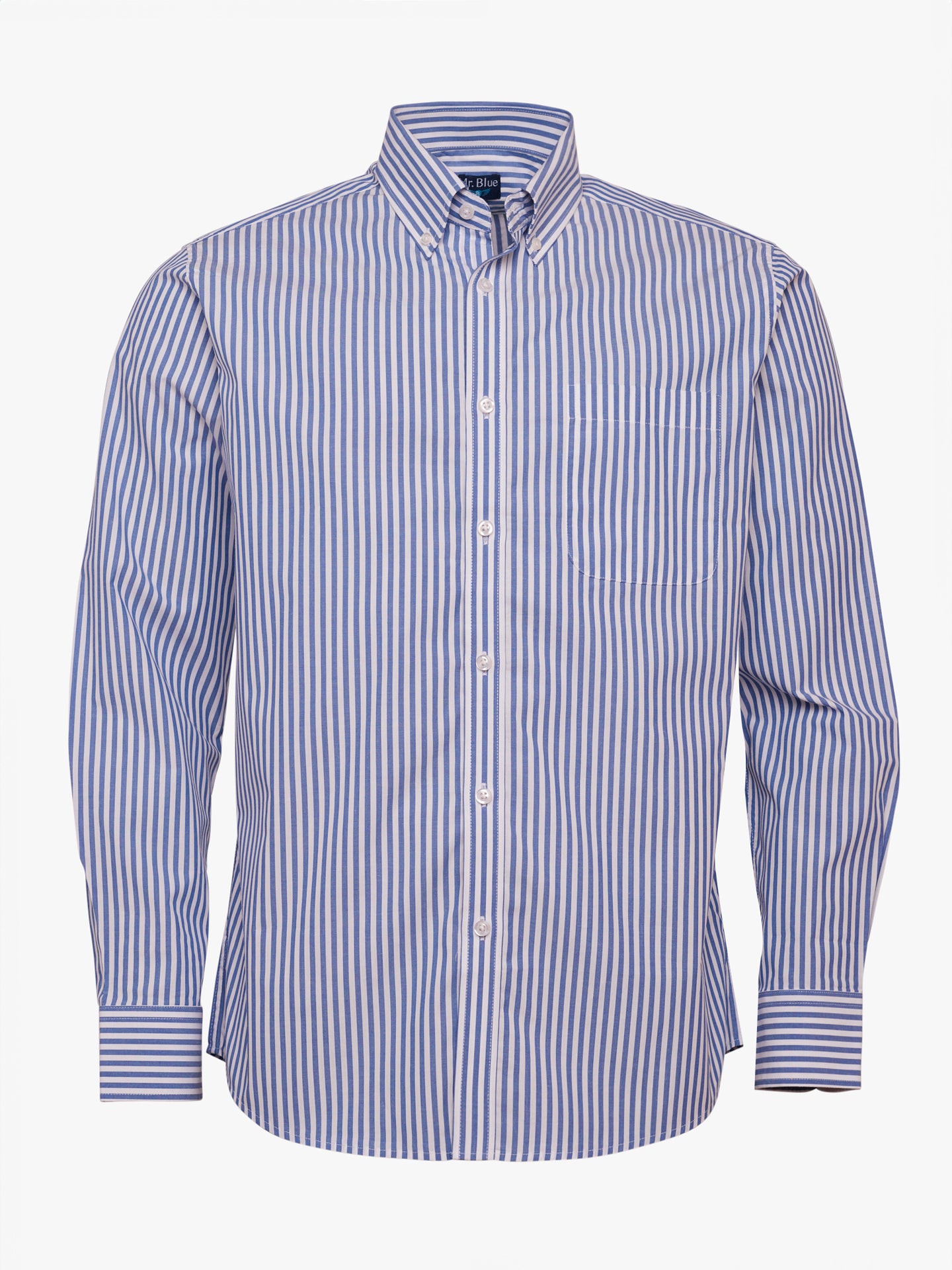 Camisa Regular Fit Popeline Azul Mr. Blue