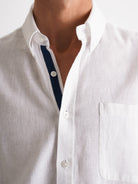 Camisa Regular Fit Linho Branca Mr. Blue