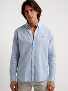 Camisa Regular Fit Linho Azul Mr. Blue