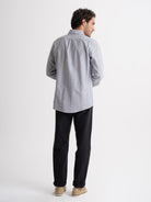 Camisa Regular Fit Linho Azul Mr. Blue